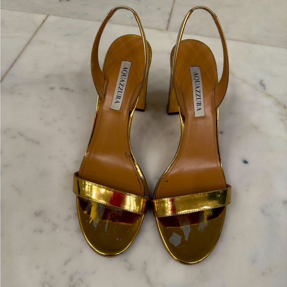 Aquazzura gold block heals